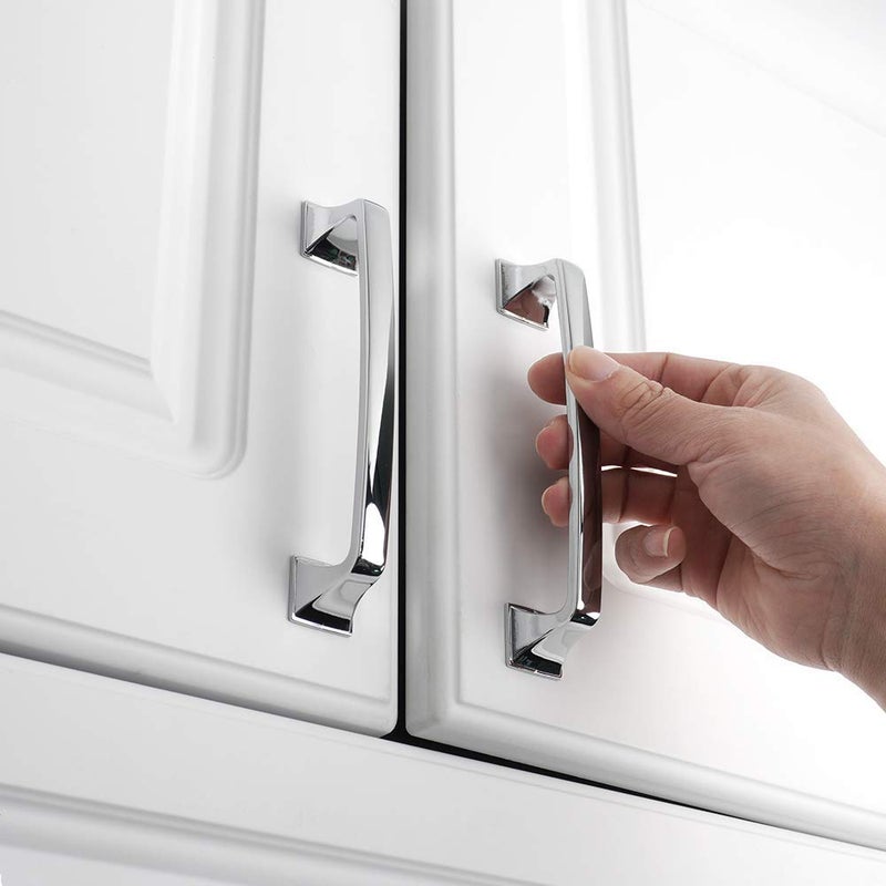 KOOFIZO 10 Pack 5 Inch Polished Chrome Kitchen Cabinet Pulls Chrome Cabinet Handles Chrome Cabinet Hardware for Kitchen Cabinets 1953 Drawer Dresser Cupboard Bedroom Bathroom - Image 4